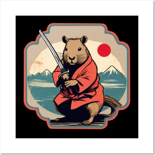 Capybara samurai Posters and Art